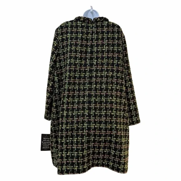 Tuckernuck Womens Tweed Jackie Shift Mini Dress Size 3XL Moss Green Gingham NWT - Picture 2 of 9
